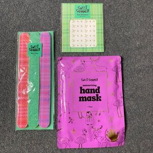 Ulta Sweet & Shimmer Nail Files Stickers‎ & Hand Mask Set Beauty Spa Women New